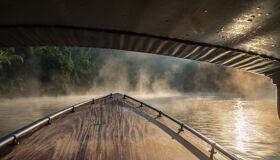 Boating on the river in Thailand